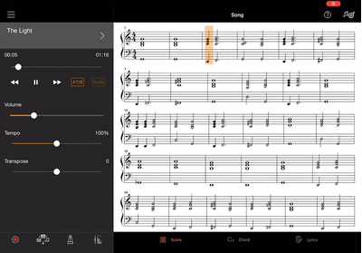 Play your favorite songs right away with the “Audio To Score” function