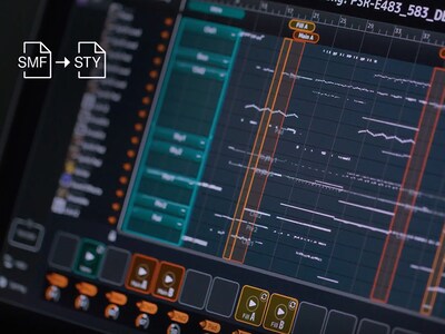 Gambar fitur PSR-E583: Aplikasi MIDI Song to Style