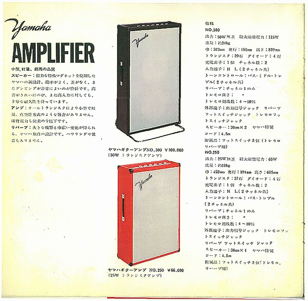 No. 250/500: Amplifier gitar pertama Yamaha